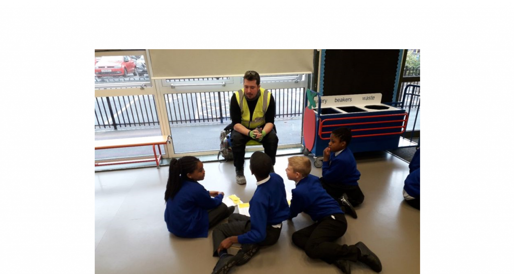 Apprentice Engineer attends What’s My Job? event at primary school in Manchester